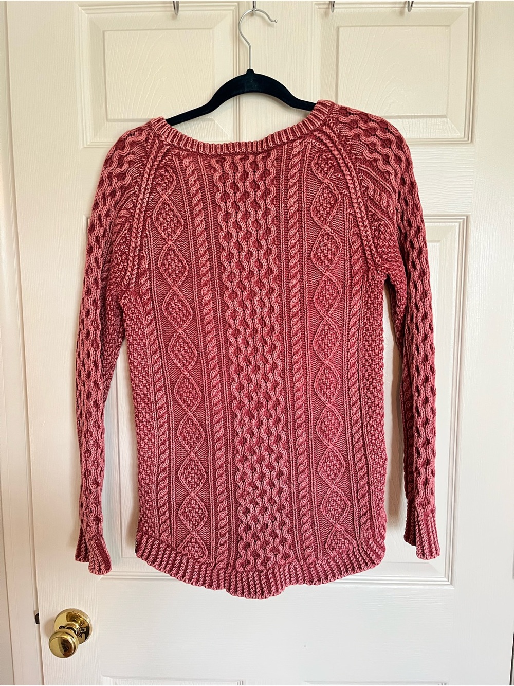 L.L. Bean Cable Knit Crewneck Sweater in Dusty Rose - Picture 5 of 5